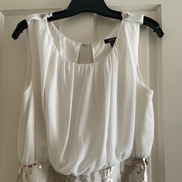 XOXO White and Gold Dress - Picture 3 of 5